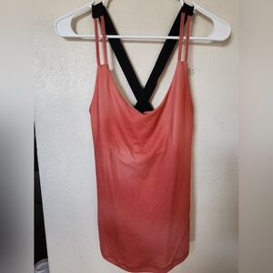 Max Studio Performance Women's Coral Racerback Tank Top with Black Straps